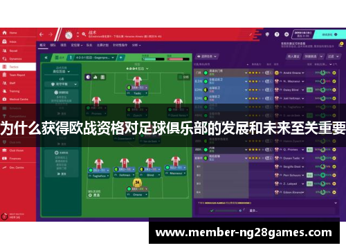 为什么获得欧战资格对足球俱乐部的发展和未来至关重要